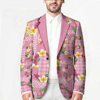 Hawaiian Leis Blazer Kakau Tattoos and Palaka Pastel Pink Color