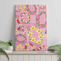 Hawaiian Leis Canvas Wall Art Kakau Tattoos and Palaka Pastel Pink Color LT03 - Polynesian Pride