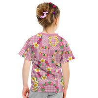 Hawaiian Leis Kid T Shirt Kakau Tattoos and Palaka Pastel Pink Color