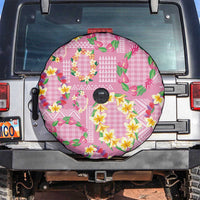 Hawaiian Leis Spare Tire Cover Kakau Tattoos and Palaka Pastel Pink Color