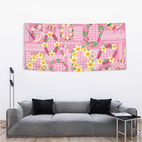 Hawaiian Leis Tapestry Kakau Tattoos and Palaka Pastel Pink Color LT03 - Polynesian Pride