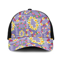 Hawaiian Leis Baseball Net Cap Kakau Tattoos and Palaka Pastel Purple Color LT03 One Size Black Purple - Polynesian Pride