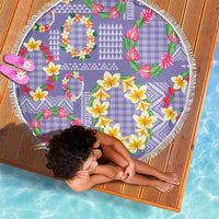 Hawaiian Leis Beach Blanket Kakau Tattoos and Palaka Pastel Purple Color