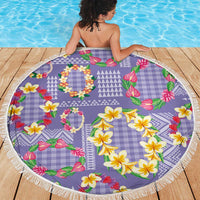 Hawaiian Leis Beach Blanket Kakau Tattoos and Palaka Pastel Purple Color