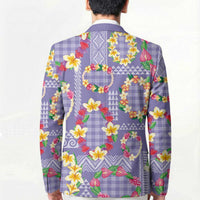 Hawaiian Leis Blazer Kakau Tattoos and Palaka Pastel Purple Color