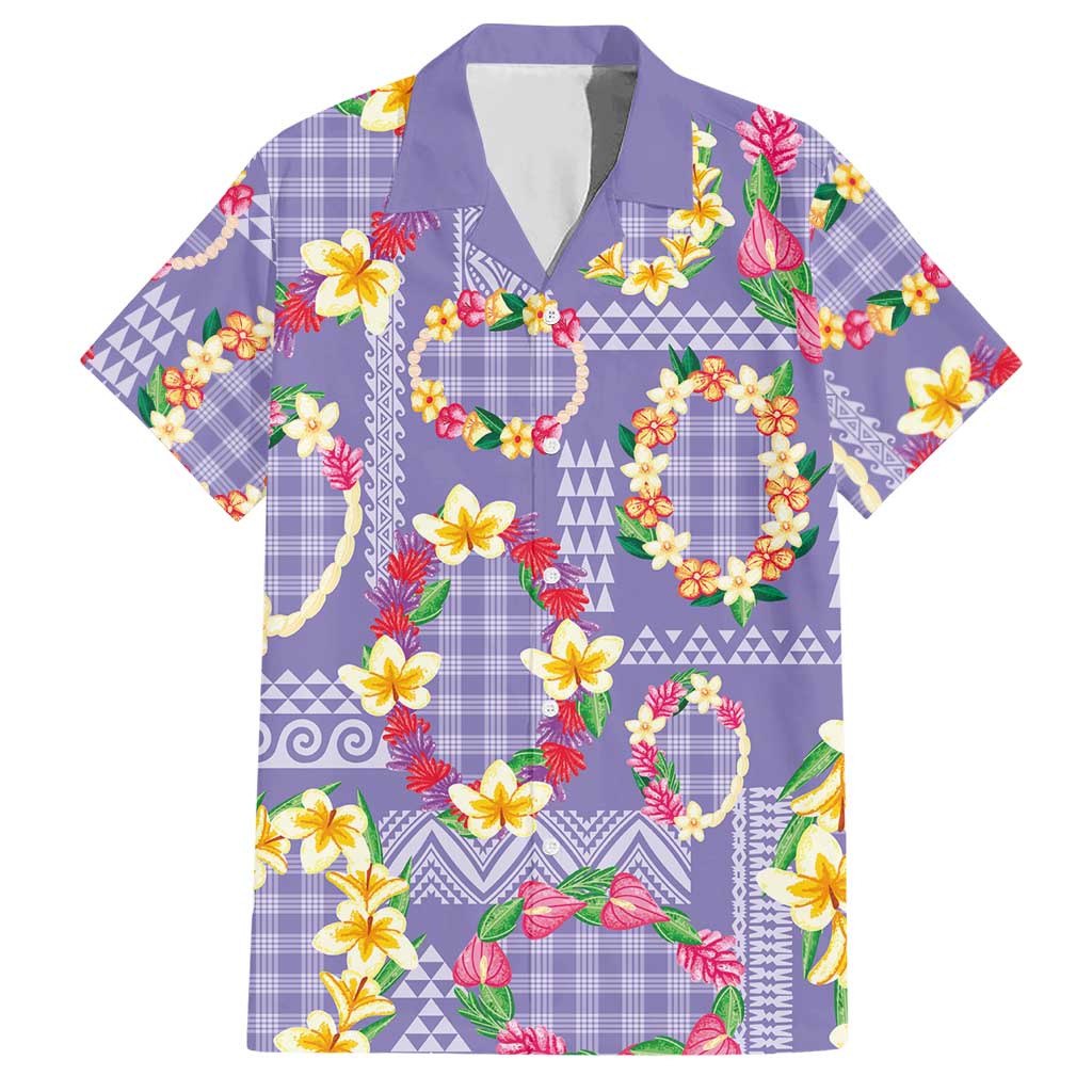 Hawaiian Leis Hawaiian Shirt Kakau Tattoos and Palaka Pastel Purple Color LT03 Purple - Polynesian Pride