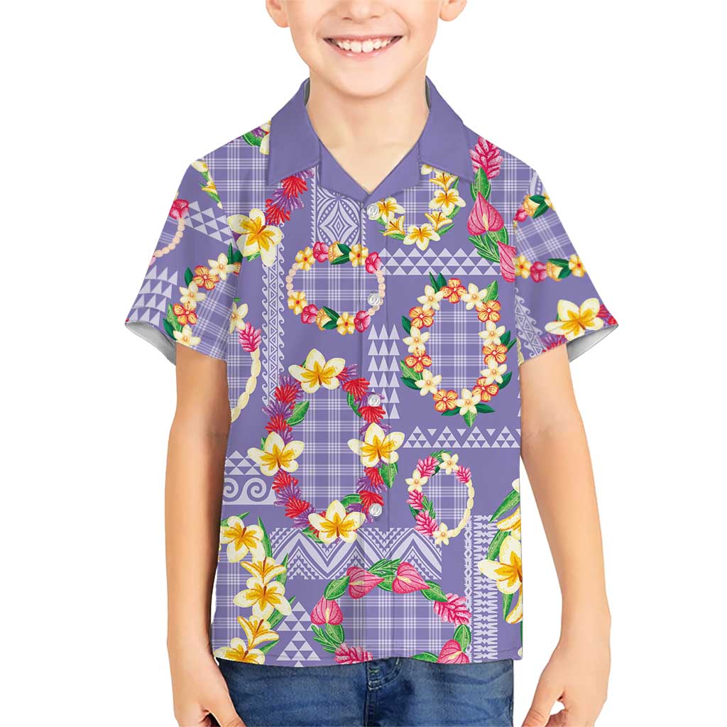 Hawaiian Leis Hawaiian Shirt Kakau Tattoos and Palaka Pastel Purple Color LT03 - Polynesian Pride