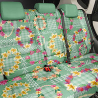 Hawaiian Leis Back Car Seat Cover Kakau Tattoos and Palaka Pastel Green Color