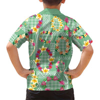Hawaiian Leis Family Matching Puletasi and Hawaiian Shirt Kakau Tattoos and Palaka Pastel Green Color LT03 - Polynesian Pride