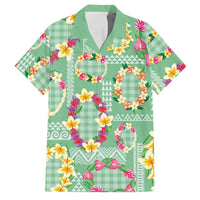 Hawaiian Leis Family Matching Summer Maxi Dress and Hawaiian Shirt Kakau Tattoos and Palaka Pastel Green Color LT03 Dad's Shirt - Short Sleeve Green - Polynesian Pride