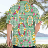 Hawaiian Leis Hawaiian Shirt Kakau Tattoos and Palaka Pastel Green Color