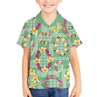 Hawaiian Leis Hawaiian Shirt Kakau Tattoos and Palaka Pastel Green Color