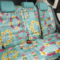 Hawaiian Leis Back Car Seat Cover Kakau Tattoos and Palaka Pastel Teal Color LT03 - Polynesian Pride