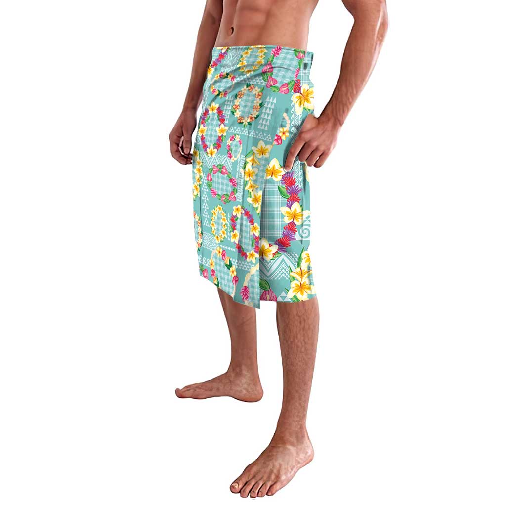 Hawaiian Leis Lavalava Kakau Tattoos and Palaka Pastel Teal Color