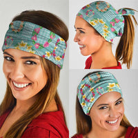 Hawaiian Leis Neck Gaiter Kakau Tattoos and Palaka Pastel Teal Color LT03 - Polynesian Pride