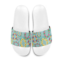 Hawaiian Leis Slide Sandals Kakau Tattoos and Palaka Pastel Teal Color LT03 Teal - Polynesian Pride
