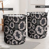 Hawaiian Leis Laundry Basket Kakau Tattoos and Palaka Pastel Grayscale
