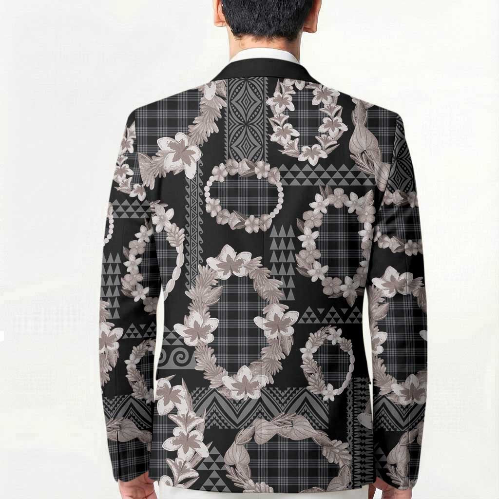 Hawaiian Leis Blazer Kakau Tattoos and Palaka Pastel Grayscale