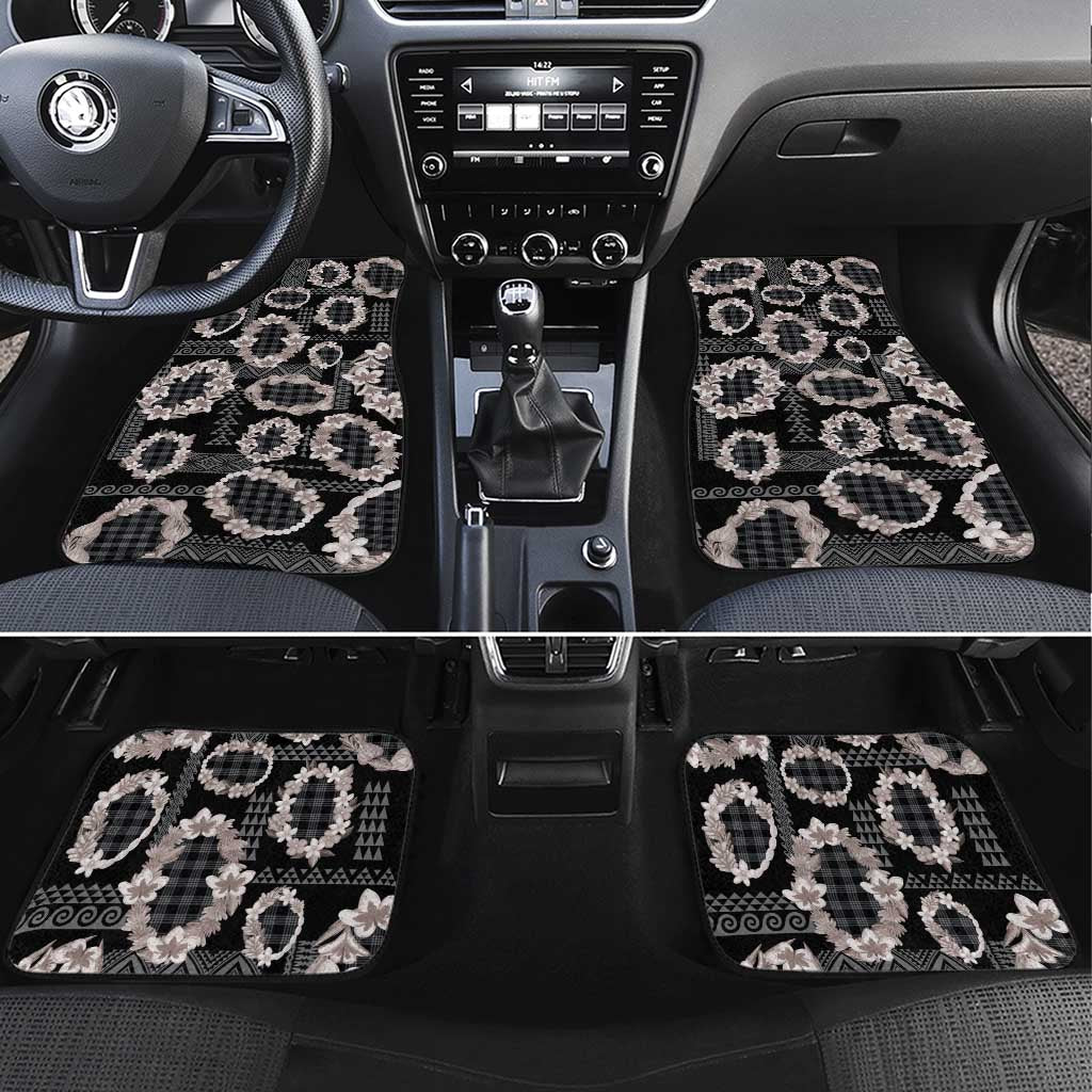 Hawaiian Leis Car Mats Kakau Tattoos and Palaka Pastel Grayscale