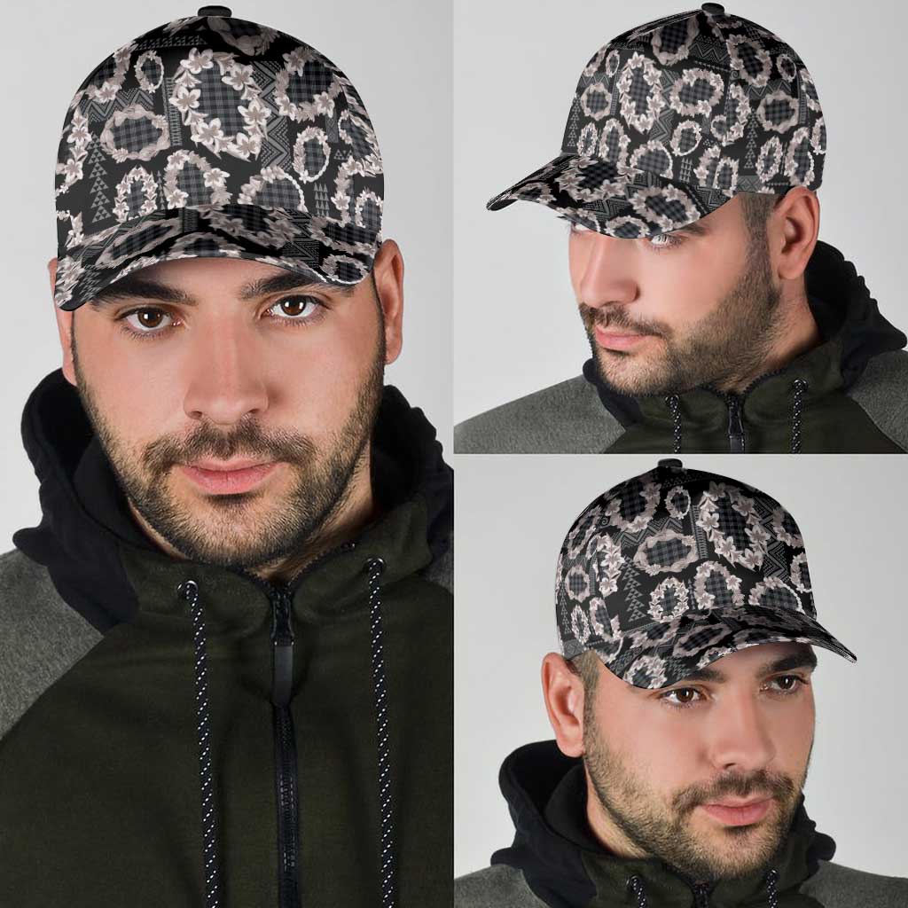 Hawaiian Leis Classic Cap Kakau Tattoos and Palaka Pastel Grayscale