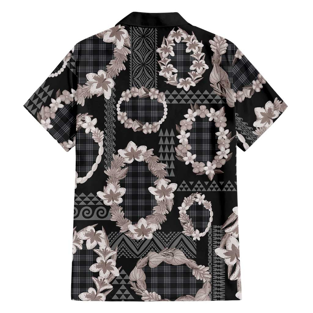 Hawaiian Leis Family Matching Long Sleeve Bodycon Dress and Hawaiian Shirt Kakau Tattoos and Palaka Pastel Grayscale LT03 - Polynesian Pride
