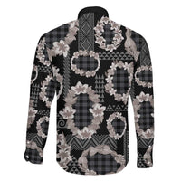 Hawaiian Leis Family Matching Puletasi and Hawaiian Shirt Kakau Tattoos and Palaka Pastel Grayscale LT03 - Polynesian Pride