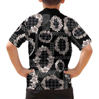 Hawaiian Leis Kid Hawaiian Shirt Kakau Tattoos and Palaka Pastel Grayscale LT03 - Polynesian Pride