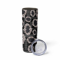 Hawaiian Leis Skinny Tumbler Kakau Tattoos and Palaka Pastel Grayscale LT03 - Polynesian Pride