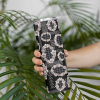 Hawaiian Leis Skinny Tumbler Kakau Tattoos and Palaka Pastel Grayscale LT03 - Polynesian Pride