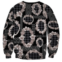 Hawaiian Leis Sweatshirt Kakau Tattoos and Palaka Pastel Grayscale LT03 - Polynesian Pride