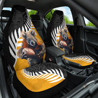 New Zealand and Australia Rugby Car Seat Cover Koala and Maori Warrior Together LT03 One Size Black - Polynesian Pride