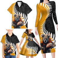New Zealand and Australia Rugby Family Matching Long Sleeve Bodycon Dress and Hawaiian Shirt Koala and Maori Warrior Together LT03 - Polynesian Pride