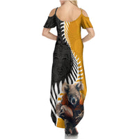New Zealand and Australia Rugby Family Matching Summer Maxi Dress and Hawaiian Shirt Koala and Maori Warrior Together LT03 - Polynesian Pride