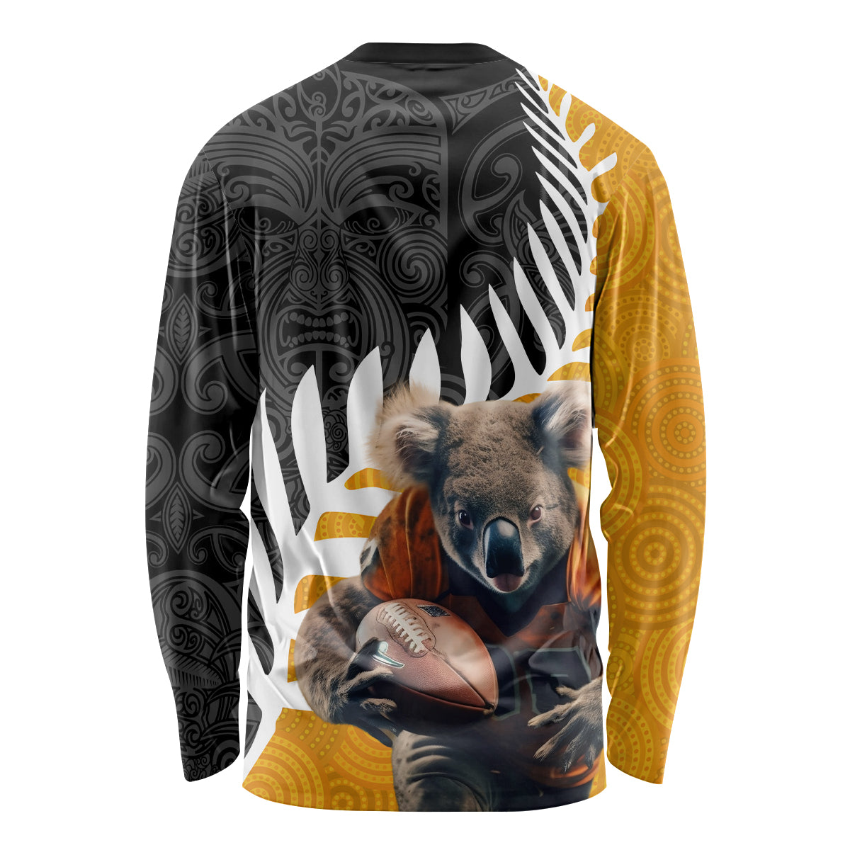 New Zealand and Australia Rugby Long Sleeve Shirt Koala and Maori Warrior Together LT03 - Polynesian Pride