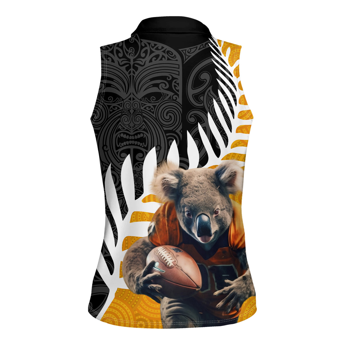 New Zealand and Australia Rugby Women Sleeveless Polo Shirt Koala and Maori Warrior Together LT03 - Polynesian Pride