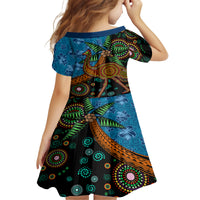 Fiji and Australia Family Matching Off Shoulder Maxi Dress and Hawaiian Shirt Palm Tree and Abogirinal Emu LT03 - Polynesian Pride