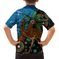 Fiji and Australia Family Matching Summer Maxi Dress and Hawaiian Shirt Palm Tree and Abogirinal Emu LT03 - Polynesian Pride