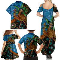 Fiji and Australia Family Matching Summer Maxi Dress and Hawaiian Shirt Palm Tree and Abogirinal Emu LT03 - Polynesian Pride