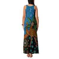 Fiji and Australia Family Matching Tank Maxi Dress and Hawaiian Shirt Palm Tree and Abogirinal Emu LT03 - Polynesian Pride