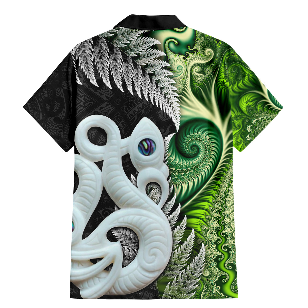 New Zealand Koru Natural Family Matching Mermaid Dress and Hawaiian Shirt Manaia and Silver Fern Maori Pattern LT03 - Polynesian Pride
