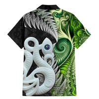 New Zealand Koru Natural Family Matching Mermaid Dress and Hawaiian Shirt Manaia and Silver Fern Maori Pattern LT03 - Polynesian Pride