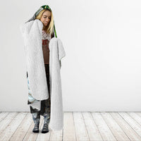 New Zealand Koru Natural Hooded Blanket Manaia and Silver Fern Maori Pattern