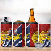 Kiribati Independence Day 4 in 1 Can Cooler Tumbler Polynesian and Melanesian Art Tattoo LT03 - Polynesian Pride