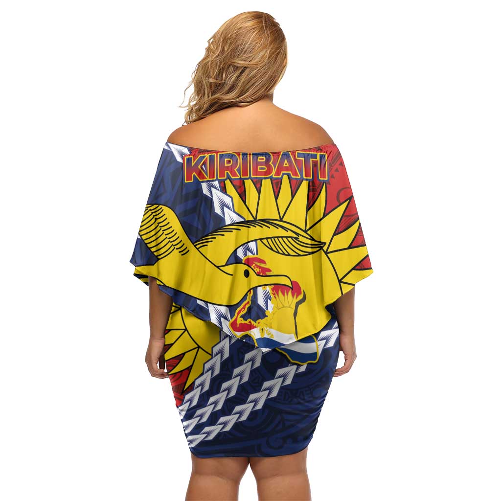 Kiribati Independence Day Family Matching Off Shoulder Short Dress and Hawaiian Shirt Polynesian and Melanesian Art Tattoo LT03 - Polynesian Pride