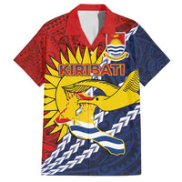Kiribati Independence Day Family Matching Summer Maxi Dress and Hawaiian Shirt Polynesian and Melanesian Art Tattoo LT03 Dad's Shirt - Short Sleeve Red - Polynesian Pride