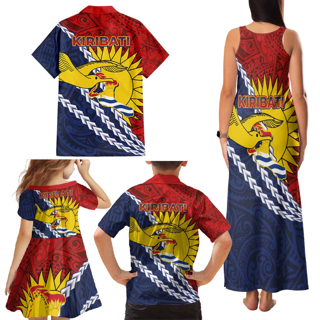 Kiribati Independence Day Family Matching Tank Maxi Dress and Hawaiian Shirt Polynesian and Melanesian Art Tattoo LT03 - Polynesian Pride