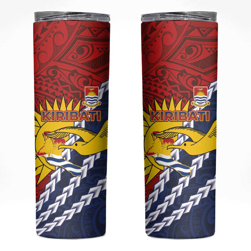 Kiribati Independence Day Skinny Tumbler Polynesian and Melanesian Art Tattoo LT03 Red - Polynesian Pride