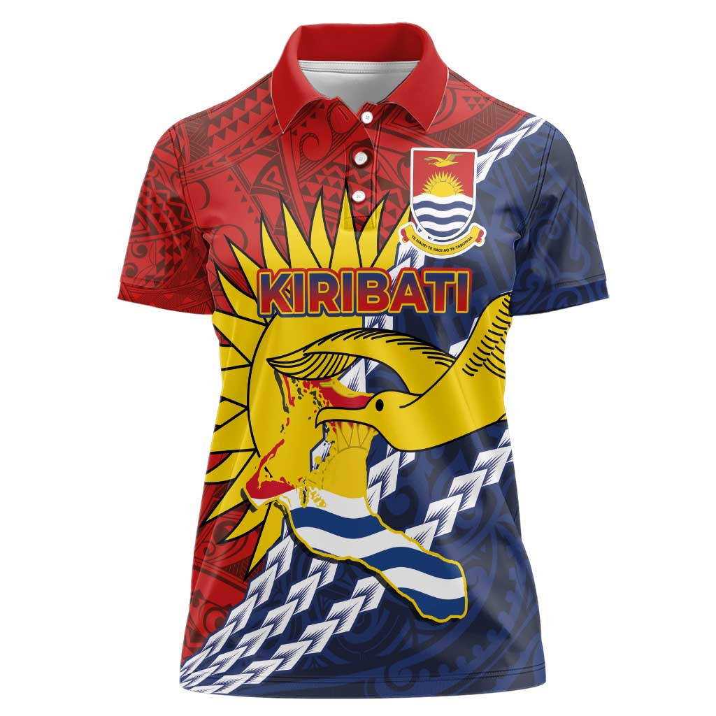 Kiribati Independence Day Women Polo Shirt Polynesian and Melanesian Art Tattoo LT03 Female Red - Polynesian Pride