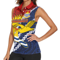 Kiribati Independence Day Women Sleeveless Polo Shirt Polynesian and Melanesian Art Tattoo LT03 - Polynesian Pride