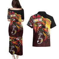 Papua New Guinea 2025 Couples Matching Puletasi and Hawaiian Shirt 50th Independence Day Anniversary LT03 - Polynesian Pride